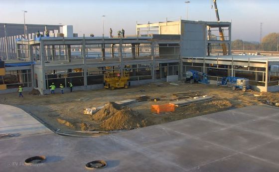 The intermodal combi terminal's construction goes at a good pace